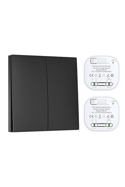 Choice مفتاح لاسلكي ذكي أسود 1-2 زر بدون بطارية IP44 RF433، 1/2/3 أزرار، لوحة...