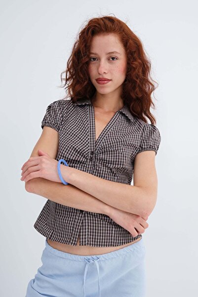 Addax Short Sleeve Checkered Shirt G18475