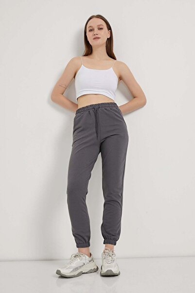 Arma Life Women's Elastic Waist Basic Slim Fit Smoked Jogger Pants