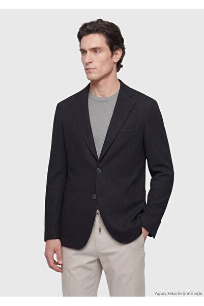 Ramsey Black Shirt Shoulder Slim Fit 100% Cotton Knitted Jacket
