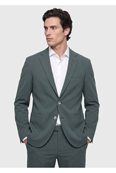 Ramsey Light Green Plain Comfort Fit Knitted Suit