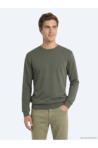 Kip Khaki Plain Sweatshirt