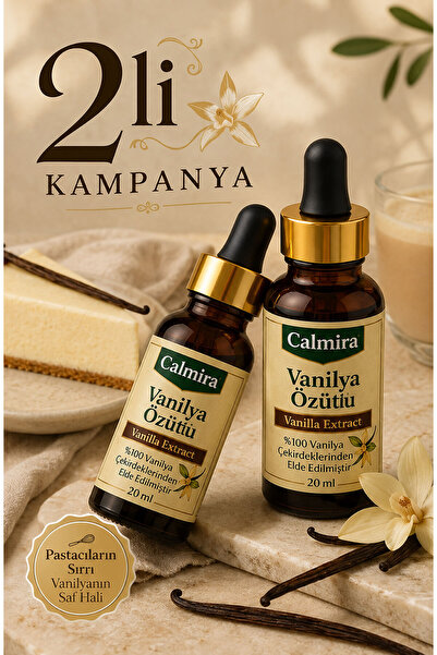 CALMİRA Vanilya Özütü (Ekstraktı) 20 ml - Vanilla Extract * 2 Adet