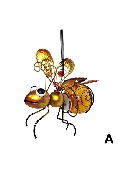 Choice A Solar Iron Insect Statue With LED Fairy Light Outdoor Waterproof Han...