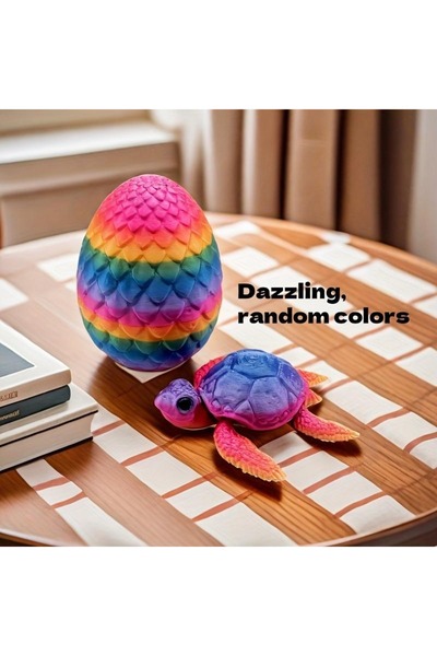Choice1 Sea turtle with egg 3D Printed Flexible Sea Turtle with Egg Fun Ornam...