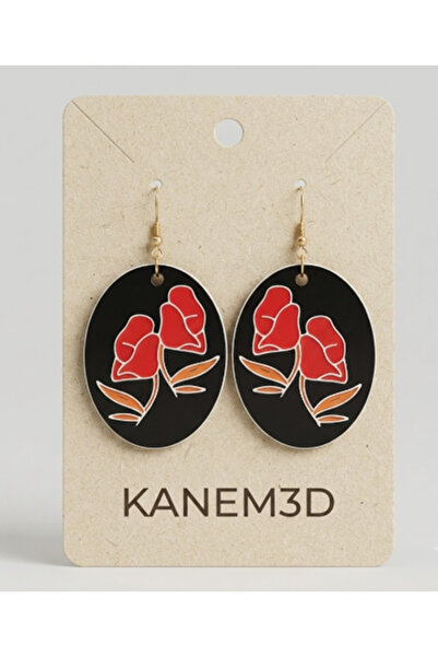 Kanem3D Framed Tulip Earrings - Women's Minimalist & Lightweight Design Earrings
