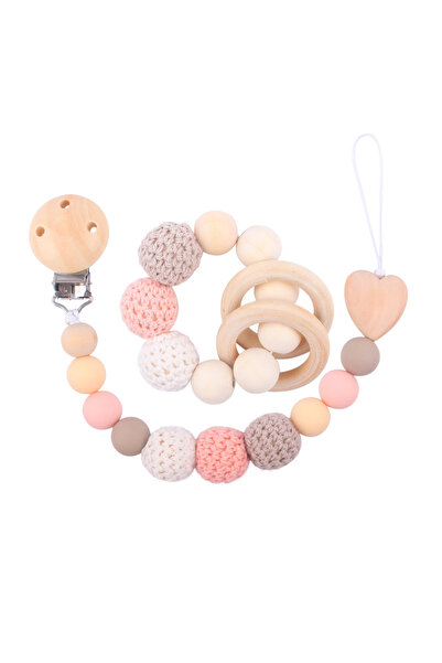 Choice1 NO.2 Baby Pacifier Clip Wooden Teethers Bracelet Set Silicone Beads B...