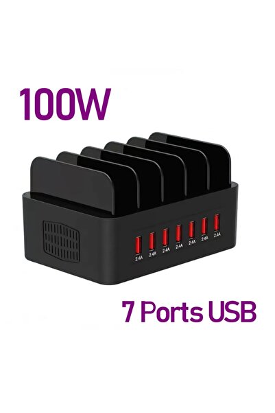 Choice شاحن سريع عالمي متعدد المنافذ USB من النوع C بقوة 100 وات و7 منافذ USB...