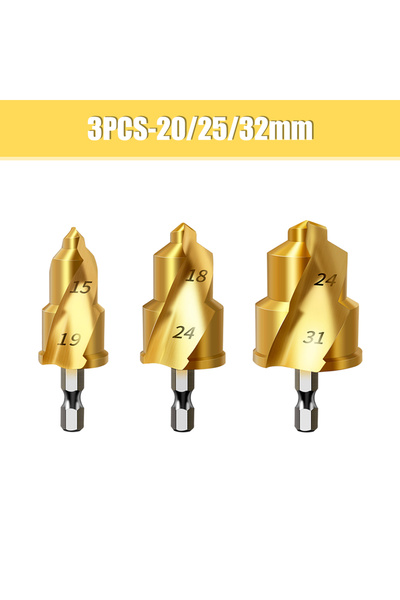 Choice1 3pcs 6.35mm PPR High Speed Steel Spigot Reamer Hexagonal Shank PVC Pi...