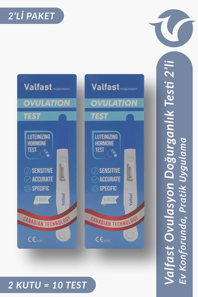 Valfast Ovulasyon Doğurganlık (Yumurtlama) Testi 2 Kutu 10 Adet Kalem Test