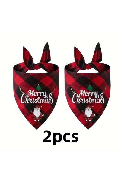 Choice4 Red 2pcs 1/2pc Christmas Pet Triangle Scarf Dog Bandanas Saliva Towel...