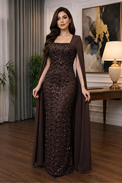 forbax Luxury Evening Dress Brown