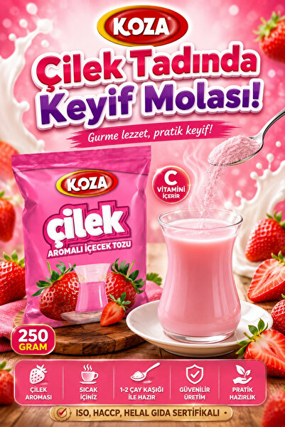 Koza Gurmelerin Seçimi Çilek Aromalı Oralet Muhteşem Lezzet Çilek Çayı Premiu...