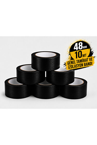 Sanplaza Siyah Tamir ve İzolasyon Bandı 48mm 10mt Suya Dayanıklı Duct Tape Sı...