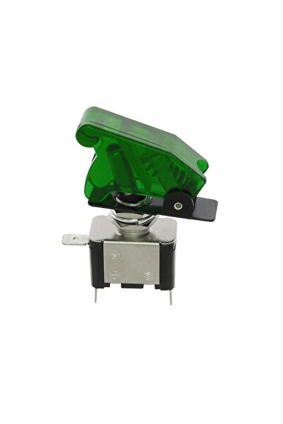 RCHANG Διακόπτης Αεροπορικού Τύπου On/Off 2 Pins 12V 20Α με Πράσινο LED W11054-G