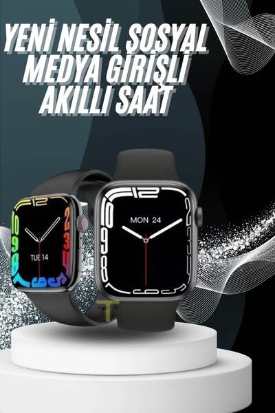 TAKYAKIŞTIR Yeni Model Akıllı Saat Dokunmatik Ekran Unisex Amoled Ekran 44 mm