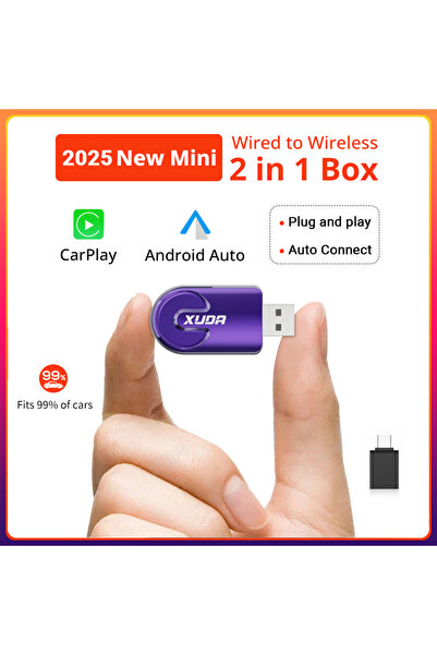 Choice3 محول لاسلكي 2 في 1 من XUDA جديد يعمل بنظام CarPlay وAndroid Auto لاسل...