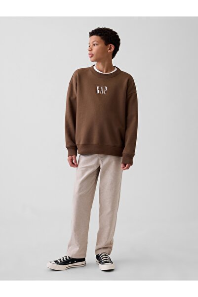 GAP Erkek Çocuk Bej Keten Karışımı Relaxed Easy Pantolon