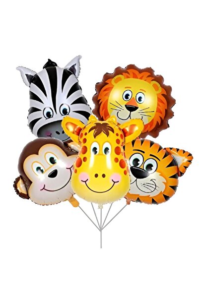 Generic Brand Set 5 Baloane Folie Metalizata, Figurine Animale Salbatice, 30 ...