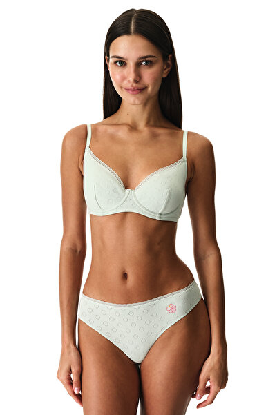 Penti Light Green Underwire Pointel Bra