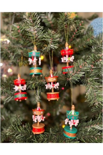 OSKA GLOBAL 6-Piece Carousel Christmas Ornament