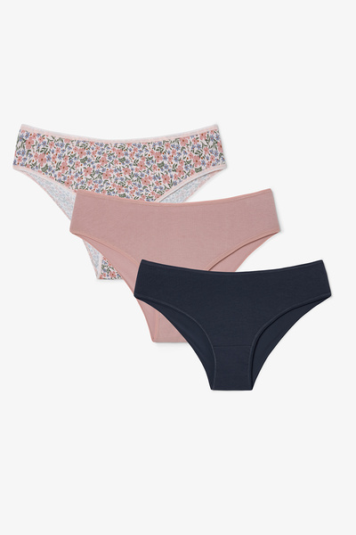 Penti Cute Flower Çiçek Desenli Düşük Bel 3'lü Slip Külot