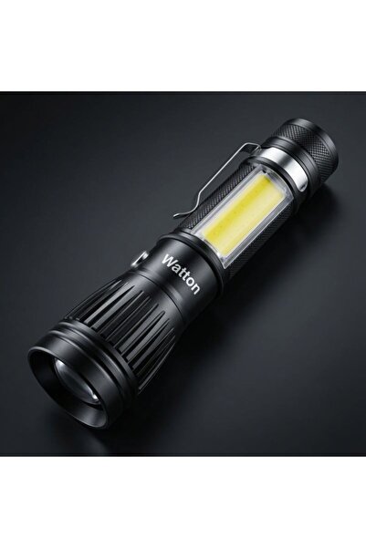Watton Wt-602 Mıknatıslı Zoomlu Uzun Menzilli Şarjlı El Feneri 4 Modlu Premiu...