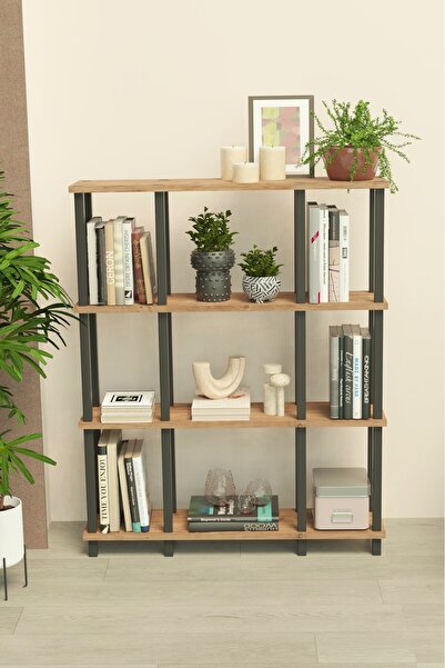 Remaks Venora 4 Katlı Modern Kitaplık | Dekoratif Çok Amaçlı Kitaplık ve Orga...