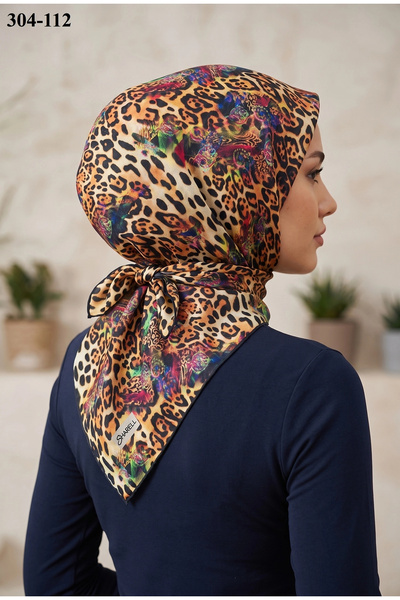 Sharell Leopar Desenli Soft Pamuk Eşarp 304-112