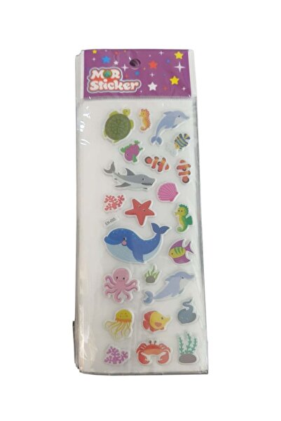 Erka Purple Sticker Silicone Embossing Sea Creatures Pack of 20
