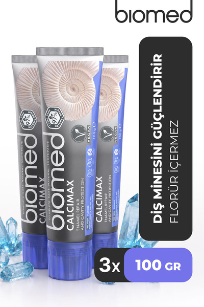 Biomed Calcimax Diş Macunu 3'lü set – Florürsüz, Mine Güçlendirici, Hassas Di...