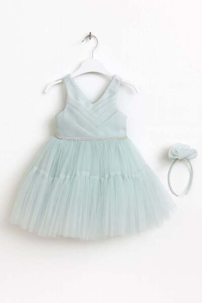 Miss Hely Girls Kids فستان سهرة للبنات الصغيرات 3178 مع أحجار على الخصر GKMH0015