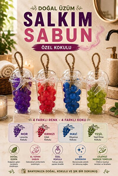 vecyra El Yapımı Üzüm Salkımlı Kokulu Sabun 3’lü