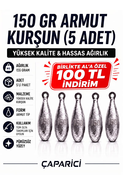 Caparici 150 Gr Armut Dip Kurşunu 5 Adet Nazar Için Kurşun Kolay Eriyen Kurşun