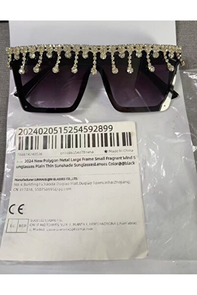 Choice Blaack 2025 New Diamond-encrusted Sunglasses Hot Square Frame Integrat...