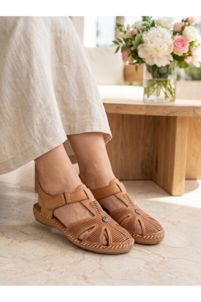 Capella 051 Tan Genuine Soft Leather Anatomical Women's Sandals