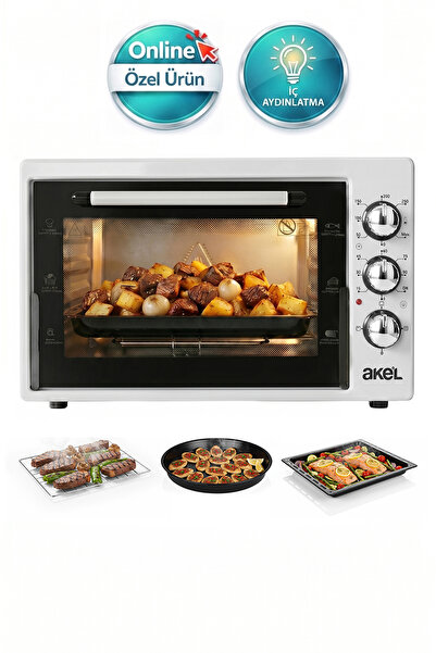 Akel AF340L 34lt Beyaz Mini/Midi Fırın, Aydınlatmalı, Zaman Ayarlı, Izgara & ...
