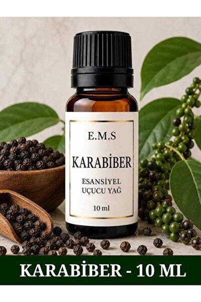E.M.S AVM KARABİBER Esansiyel Uçucu Yağ Buhurdanlık Yağı Difüzör Esansı Oda K...