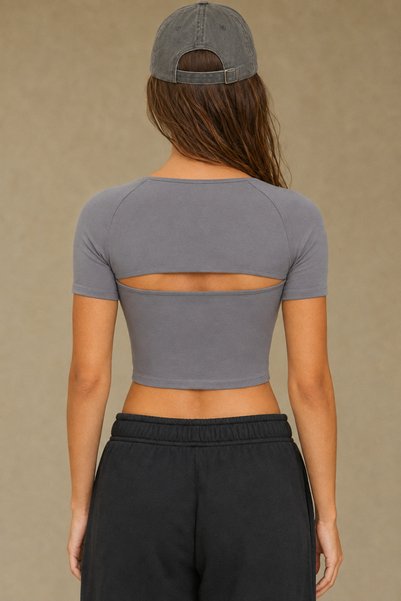 boutiquen 2560 Short Sleeve Bolero Anthracite Blouse