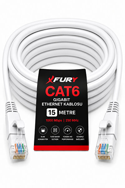 FURY Cat6 Ethernet Cable 15 Meters Rj45 Lan Internet Modem Router Computer Cable