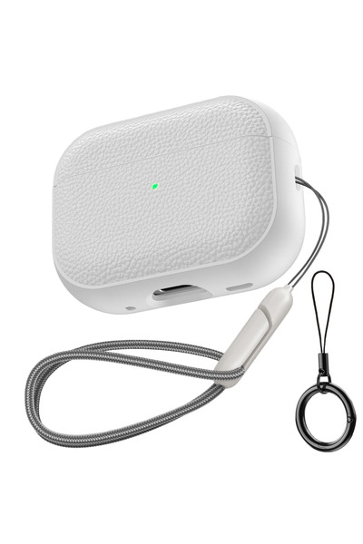 Choice4 for AirPods 4 White Earphone Case for AirPods Pro 3/Pro2/Pro Leather-...