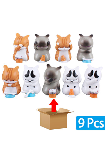 Choice Kit ABC (9pcs) 9Pcs Cute Mini Cat Doll Ornaments Figures Statue Model ...