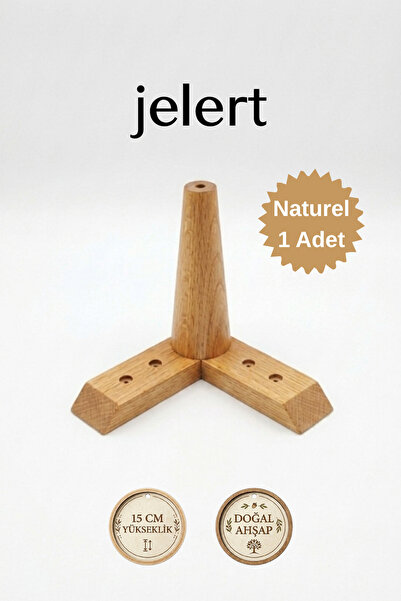 Jelert Masif Gürgen Ahşap 15 cm Naturel-Tekli, Mobilya Yükseltme Ayağı, Robot...