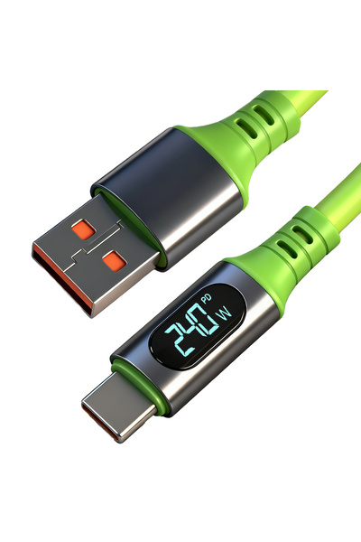 Choice1 كابل USB من النوع A إلى C مع شاشة LED، 240 واط، شحن سريع PD، شاحن هات...