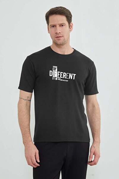 Fulla Moda Μπλουζάκι με στάμπα Think Different, με λαιμόκοψη ποδηλάτου, από M...