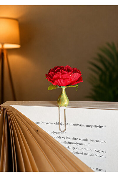 Güsvent Design Co El Yapımı Çiçekli Vazo Kitap Ayracı