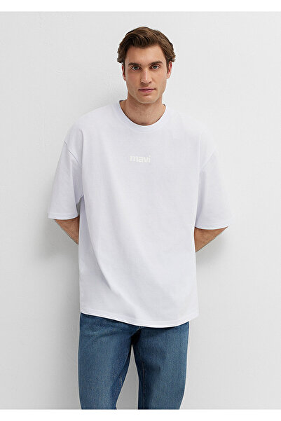 Mavi Printed White T-Shirt Oversize / Wide Cut 0613553-620