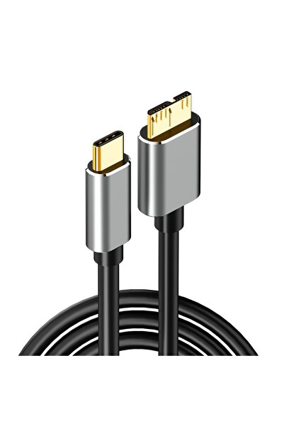 Choice كابل USB 3.0 من النوع C إلى Micro B بطول 1 متر باللون الرمادي للقرص ال...