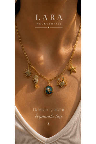 Genel Markalar Deniz Temalı Premium Charm Kolye