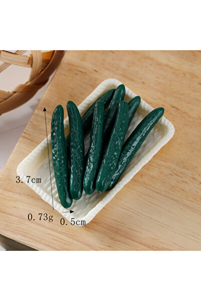 Choice 10pcs no plate B 10pcs Mini Cucumber PVC Fruit Model Food Miniature DI...